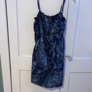 Lane Bryant Navy and White Floral Dress